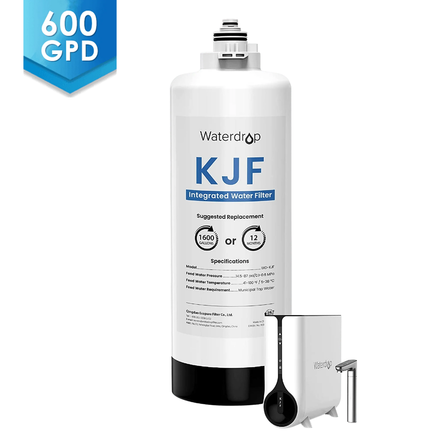 Waterdrop WD-KJF Replacement Filter | 5-in-1 RO Cartridge for K6 System (12-Month Lifespan)