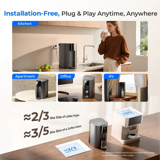 Waterdrop C1H Countertop Instant Hot Water RO System – 6-Stage Filtration, 3-Second Heat, Smart Touch