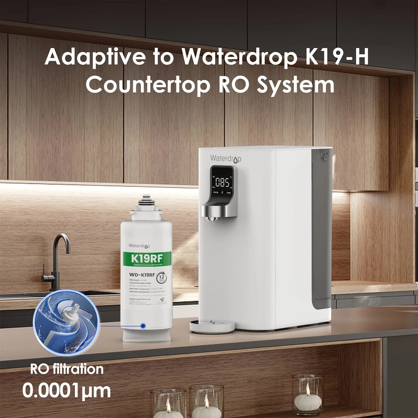 Waterdrop WD-K19RF 5-in-1 RO Replacement Filter | 12-Month / 1,000 Gallon Lifespan