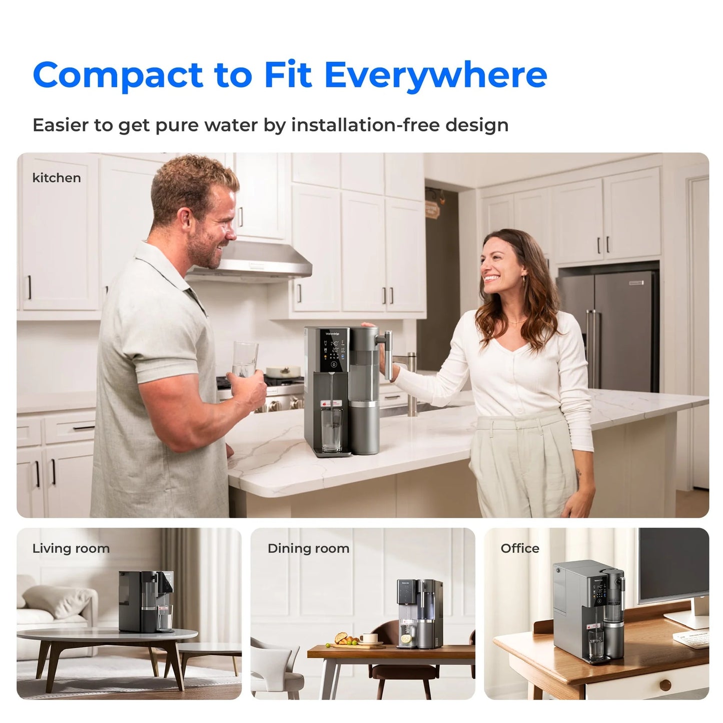 Waterdrop A2 Reverse Osmosis Hot & Cold Water Dispenser – Instant Pure Water for Home & Office