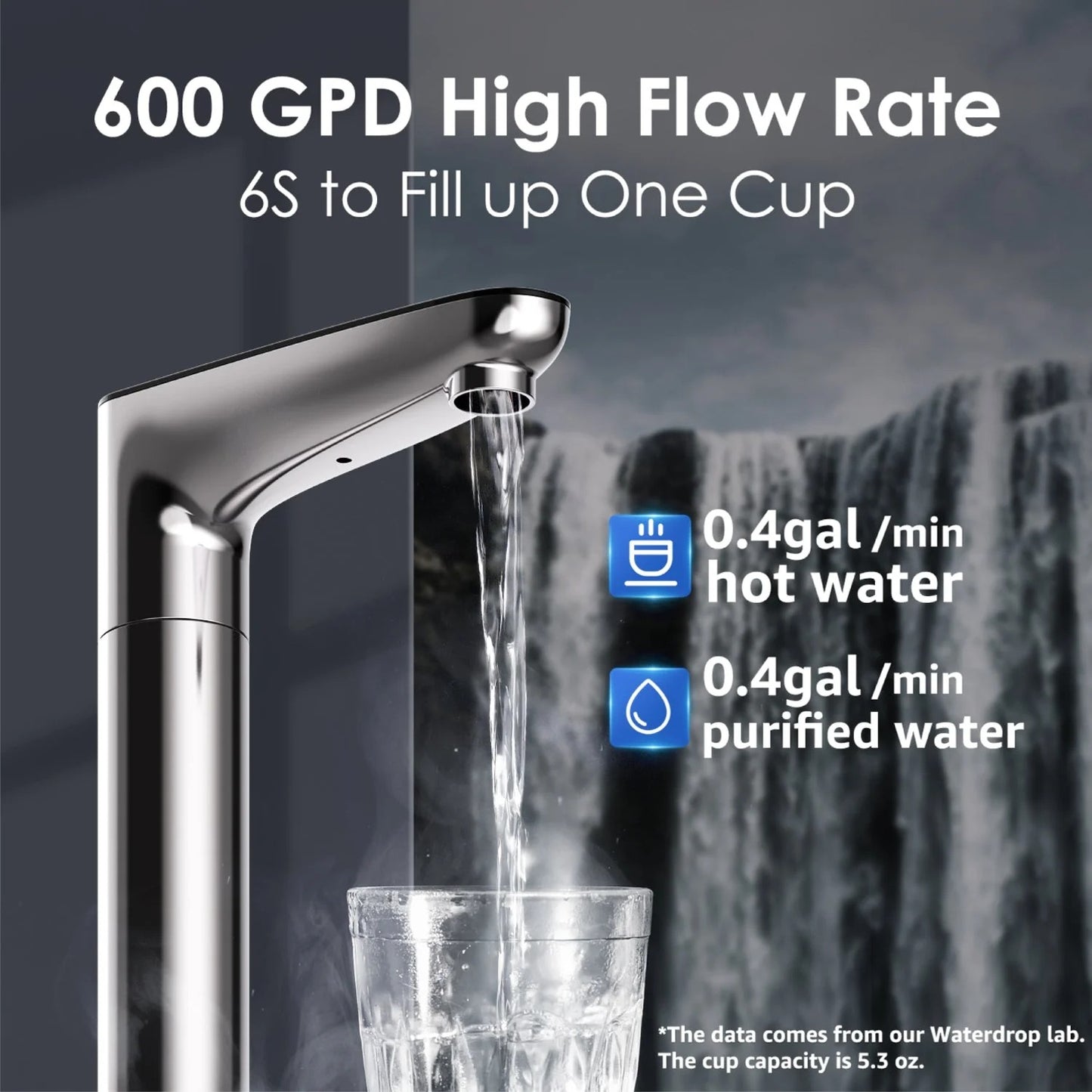 Waterdrop K6 Reverse Osmosis Instant Hot Water Dispenser – Tankless, 600 GPD, Smart Faucet
