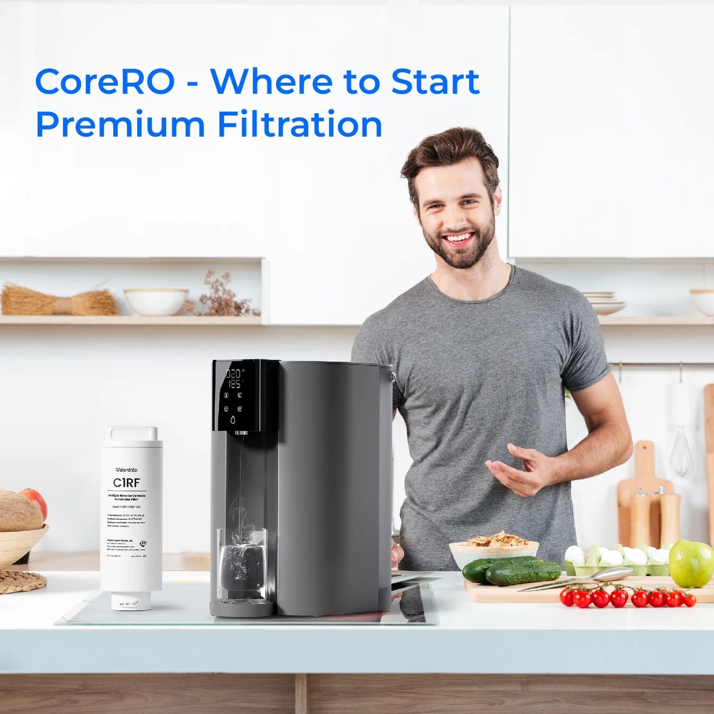 Waterdrop C1H Countertop Instant Hot Water RO System – 6-Stage Filtration, 3-Second Heat, Smart Touch