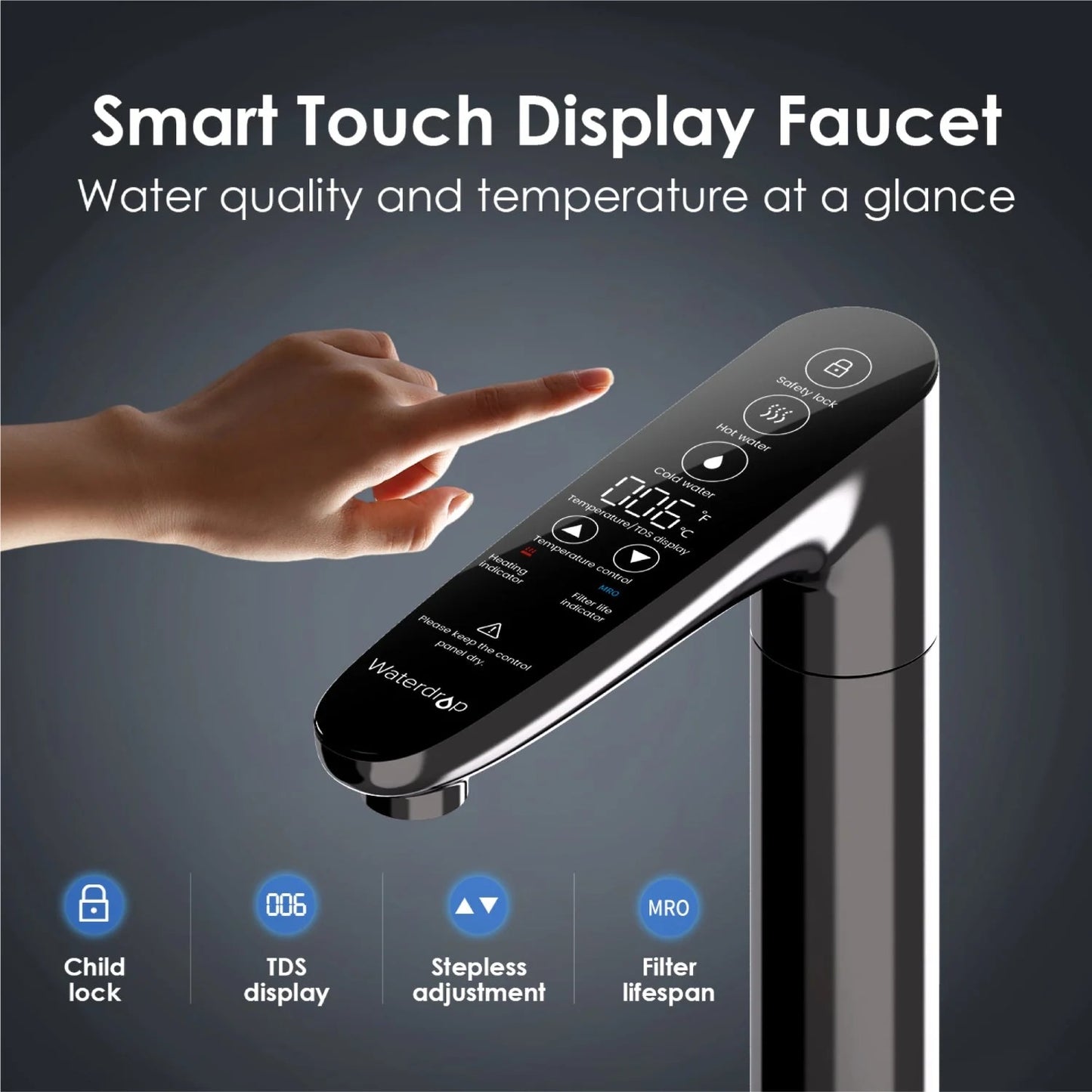Waterdrop K6 Reverse Osmosis Instant Hot Water Dispenser – Tankless, 600 GPD, Smart Faucet